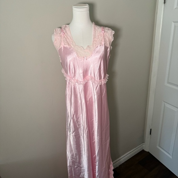 Vintage glamourous old Hollywood satin slip dress nightie XXL - Picture 2 of 8